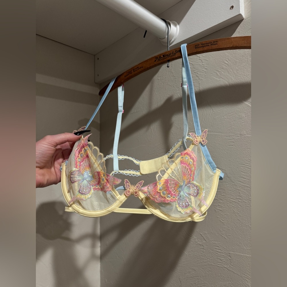 For Love And Lemons Pastel Butterfly Bra Size 32 B
